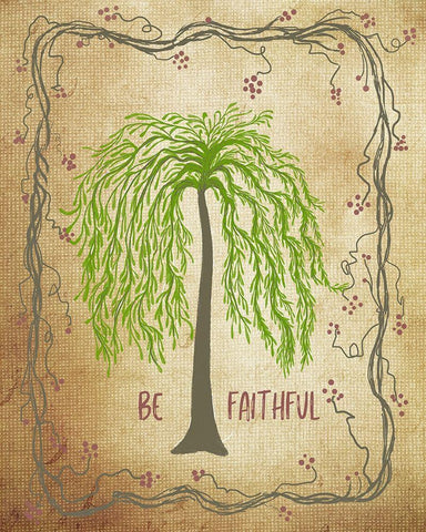 Be Faithful Black Ornate Wood Framed Art Print with Double Matting by Murdock, Ramona