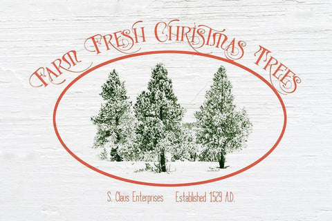 Farm Fresh Trees Black Ornate Wood Framed Art Print with Double Matting by Murdock, Ramona