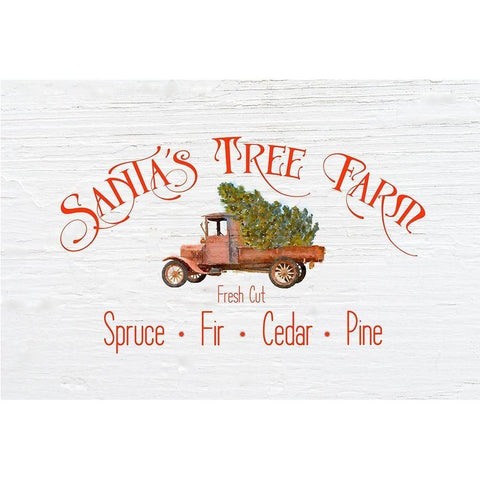 Santas Tree Farm Gold Ornate Wood Framed Art Print with Double Matting by Murdock, Ramona