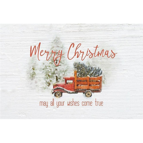 Merry Christmas Trees Black Modern Wood Framed Art Print by Murdock, Ramona