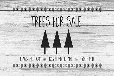 Trees for Sale BW Black Ornate Wood Framed Art Print with Double Matting by Murdock, Ramona