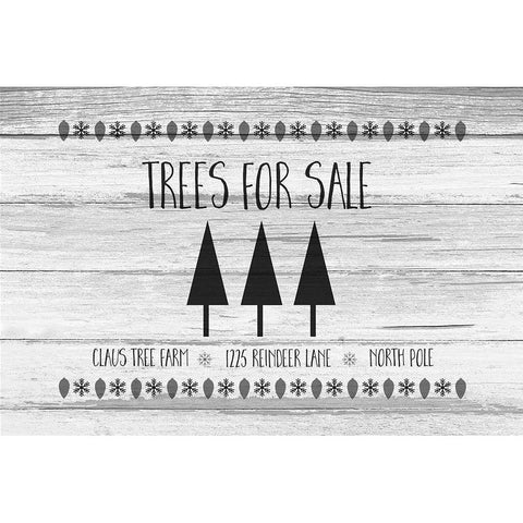 Trees for Sale BW Black Modern Wood Framed Art Print with Double Matting by Murdock, Ramona