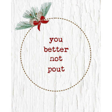 You Better Not Pout Gold Ornate Wood Framed Art Print with Double Matting by Murdock, Ramona