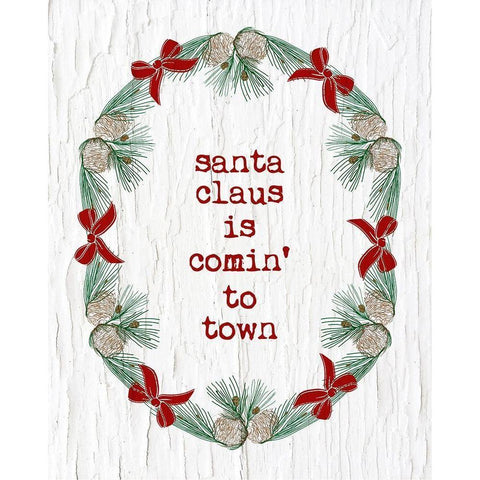 Santa Claus is Comin Black Modern Wood Framed Art Print by Murdock, Ramona
