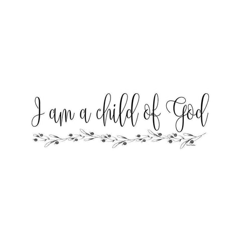 I Am a Child of God Black Modern Wood Framed Art Print by Murdock, Ramona