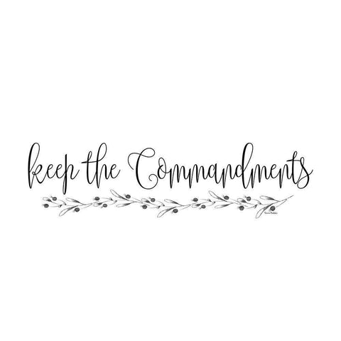 Keep the Commandments Gold Ornate Wood Framed Art Print with Double Matting by Murdock, Ramona