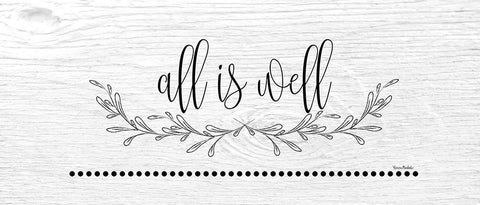 All is Well White Modern Wood Framed Art Print with Double Matting by Murdock, Ramona