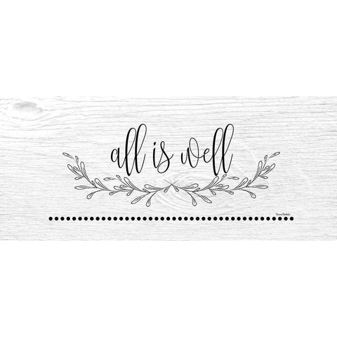 All is Well Black Modern Wood Framed Art Print with Double Matting by Murdock, Ramona