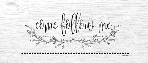 Come Follow Me White Modern Wood Framed Art Print with Double Matting by Murdock, Ramona