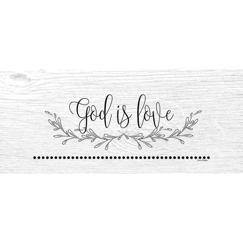 God is Love White Modern Wood Framed Art Print by Murdock, Ramona