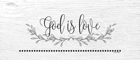 God is Love Black Ornate Wood Framed Art Print with Double Matting by Murdock, Ramona