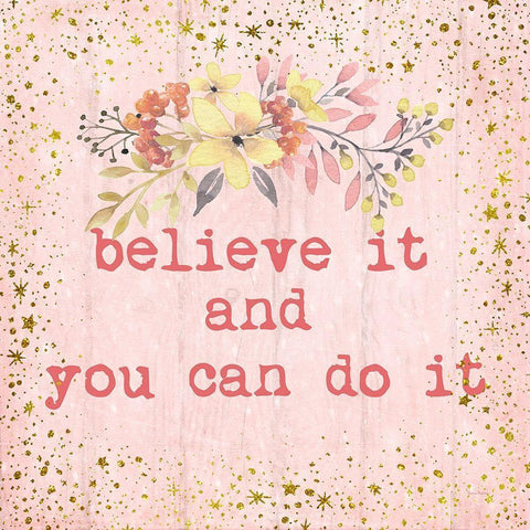 Believe It Black Ornate Wood Framed Art Print with Double Matting by Murdock, Ramona