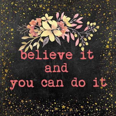 Believe It II Black Modern Wood Framed Art Print by Murdock, Ramona