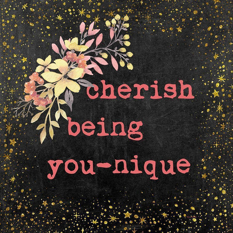 Cherish Being You-nique II Black Modern Wood Framed Art Print by Murdock, Ramona