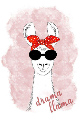 Drama Llama Black Ornate Wood Framed Art Print with Double Matting by Murdock, Ramona