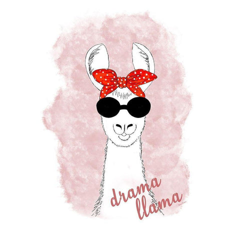 Drama Llama Black Modern Wood Framed Art Print by Murdock, Ramona