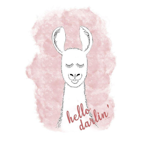 Hello Darlin Black Modern Wood Framed Art Print with Double Matting by Murdock, Ramona