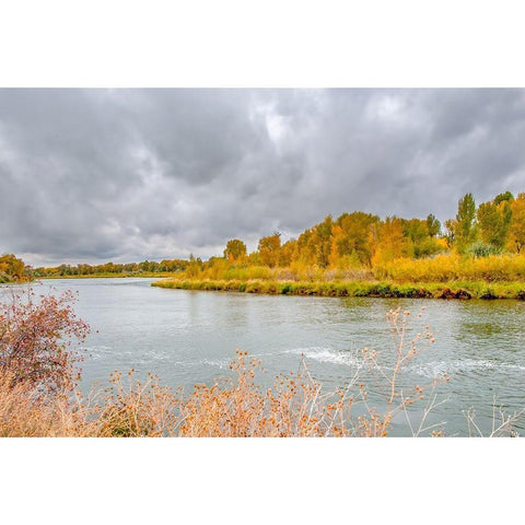 Snake River Autumn VI Black Modern Wood Framed Art Print with Double Matting by Murdock, Ramona