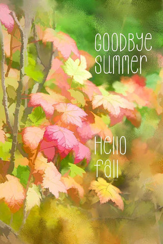Goodbye Summer, Hello Fall White Modern Wood Framed Art Print with Double Matting by Murdock, Ramona