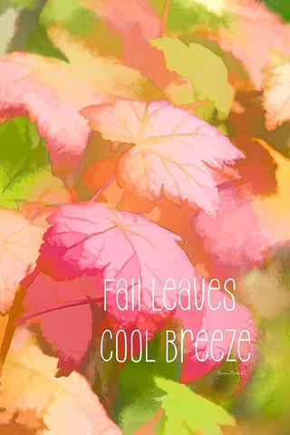 Fall Leaves Cool Breeze Black Ornate Wood Framed Art Print with Double Matting by Murdock, Ramona