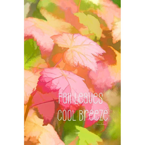 Fall Leaves Cool Breeze Black Modern Wood Framed Art Print with Double Matting by Murdock, Ramona