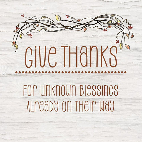 Give Thanks for Unknown Blessings II White Modern Wood Framed Art Print with Double Matting by Murdock, Ramona