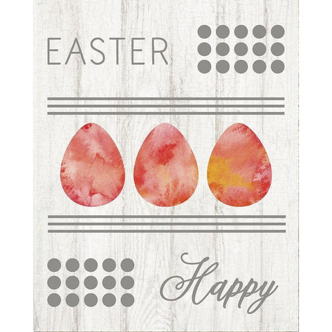 Easter Happy Black Modern Wood Framed Art Print with Double Matting by Murdock, Ramona