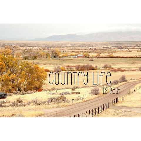 Country Life is Best Black Modern Wood Framed Art Print with Double Matting by Murdock, Ramona