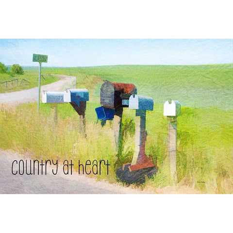 Country at Heart Black Modern Wood Framed Art Print with Double Matting by Murdock, Ramona