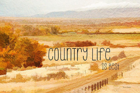 Country Life is Best White Modern Wood Framed Art Print with Double Matting by Murdock, Ramona