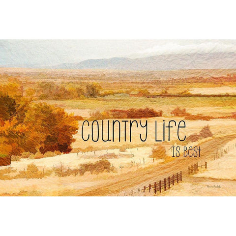 Country Life is Best Gold Ornate Wood Framed Art Print with Double Matting by Murdock, Ramona