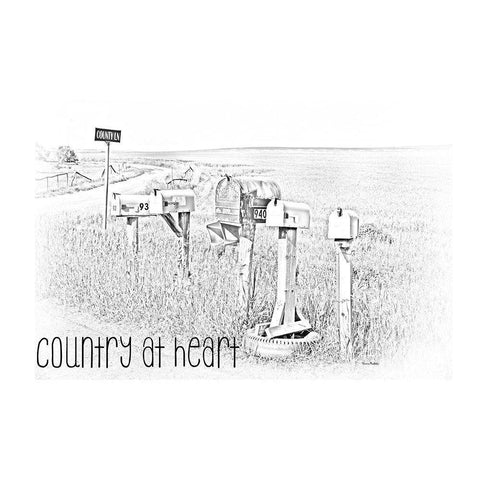 Country at Heart Black Modern Wood Framed Art Print with Double Matting by Murdock, Ramona