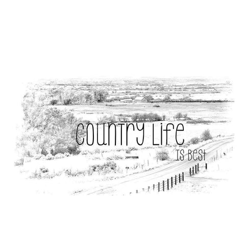 Country Life is Best Gold Ornate Wood Framed Art Print with Double Matting by Murdock, Ramona