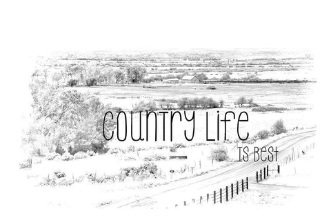 Country Life is Best White Modern Wood Framed Art Print with Double Matting by Murdock, Ramona