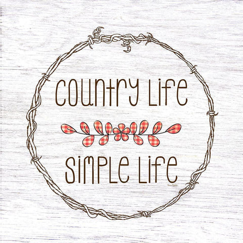 Country Life Simple Life White Modern Wood Framed Art Print by Murdock, Ramona