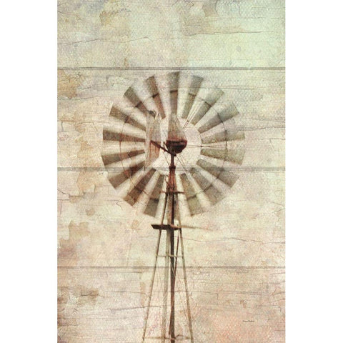 Windmill Abstract Gold Ornate Wood Framed Art Print with Double Matting by Murdock, Ramona