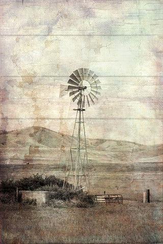 Windmill in Your Mind White Modern Wood Framed Art Print with Double Matting by Murdock, Ramona