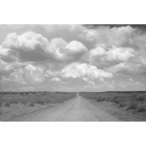 Endless Road Black Modern Wood Framed Art Print with Double Matting by Murdock, Ramona