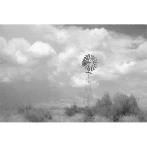 Abstract Windmill White Modern Wood Framed Art Print by Murdock, Ramona