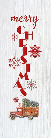 Merry Christmas White Modern Wood Framed Art Print with Double Matting by Murdock, Ramona