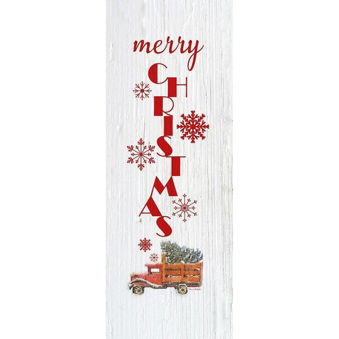 Merry Christmas White Modern Wood Framed Art Print by Murdock, Ramona