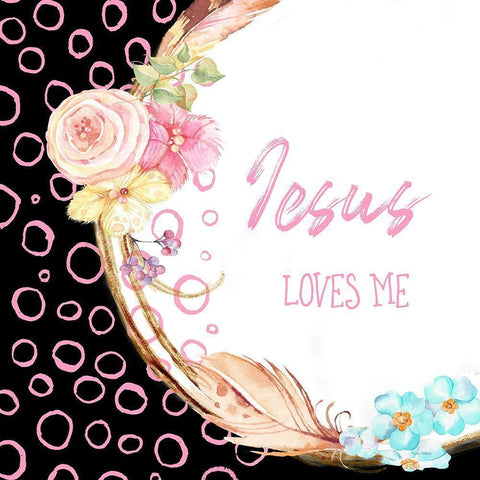 Jesus Loves Me White Modern Wood Framed Art Print by Murdock, Ramona