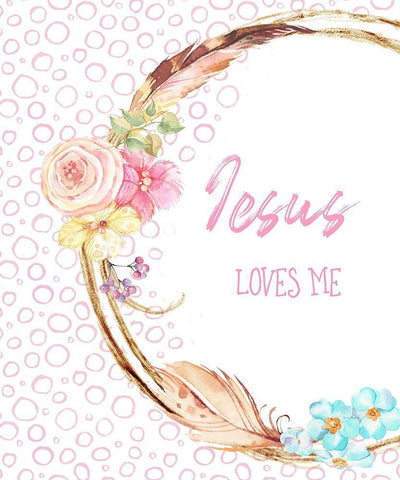 Jesus Loves Me Black Ornate Wood Framed Art Print with Double Matting by Murdock, Ramona