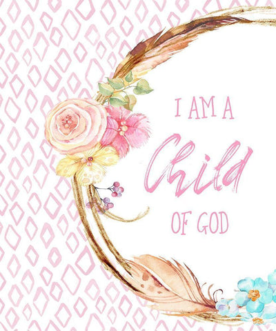 I Am a Child of God White Modern Wood Framed Art Print with Double Matting by Murdock, Ramona