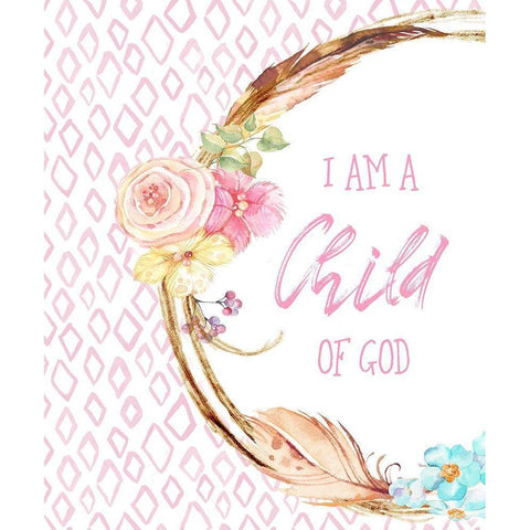 I Am a Child of God White Modern Wood Framed Art Print by Murdock, Ramona