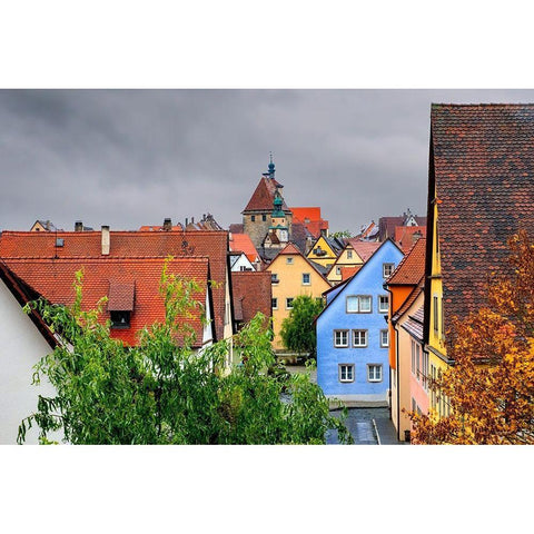 Rothenberg Cityscape Black Modern Wood Framed Art Print with Double Matting by Murdock, Ramona