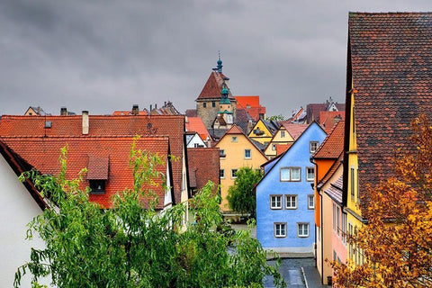 Rothenberg Cityscape Black Ornate Wood Framed Art Print with Double Matting by Murdock, Ramona