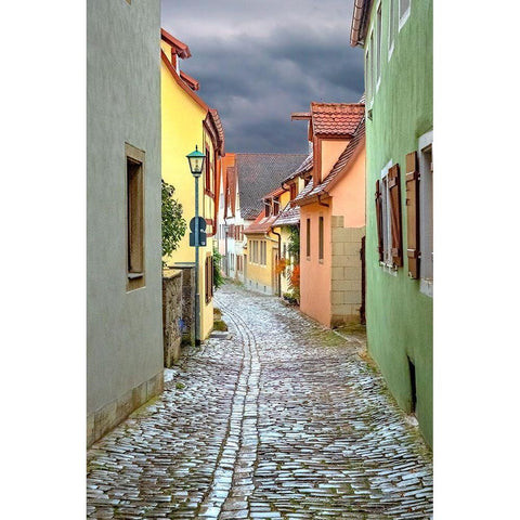 Rothenberg Cobblestone Lane Black Modern Wood Framed Art Print with Double Matting by Murdock, Ramona