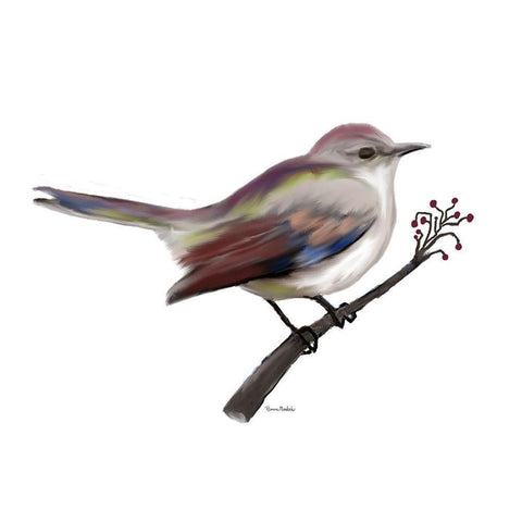 Bird II Black Modern Wood Framed Art Print by Murdock, Ramona