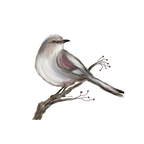 Bird III White Modern Wood Framed Art Print by Murdock, Ramona